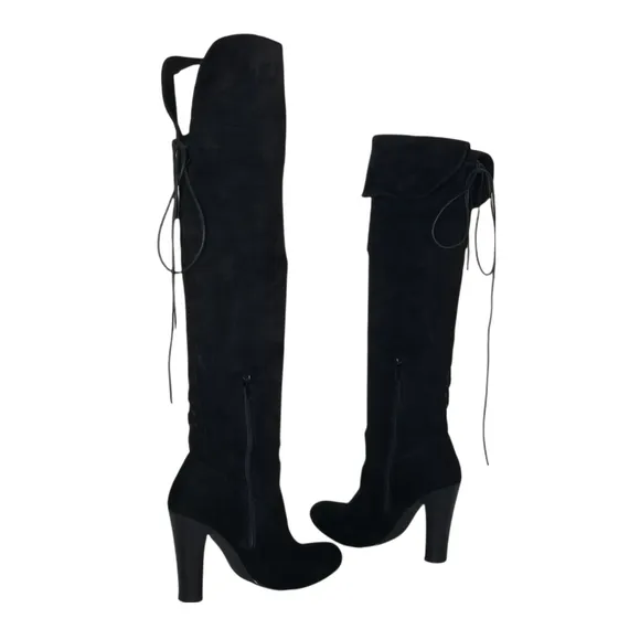 Steve Madden Velvet Over the Knee Thigh High Boots in Black Womens Size 6.5
