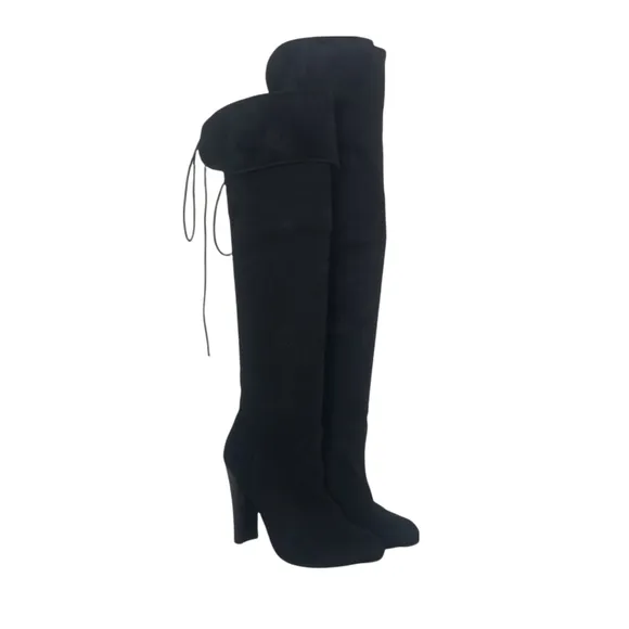 Steve Madden Velvet Over the Knee Thigh High Boots in Black Womens Size 6.5