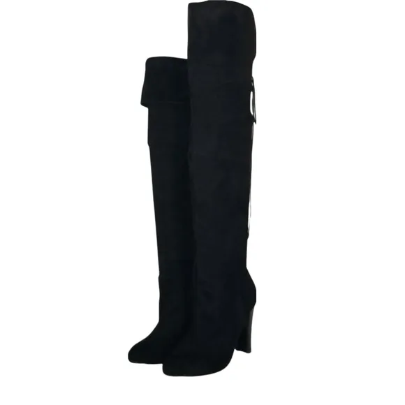 Steve Madden Velvet Over the Knee Thigh High Boots in Black Womens Size 6.5