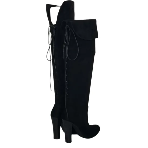 Steve Madden Velvet Over the Knee Thigh High Boots in Black Womens Size 6.5