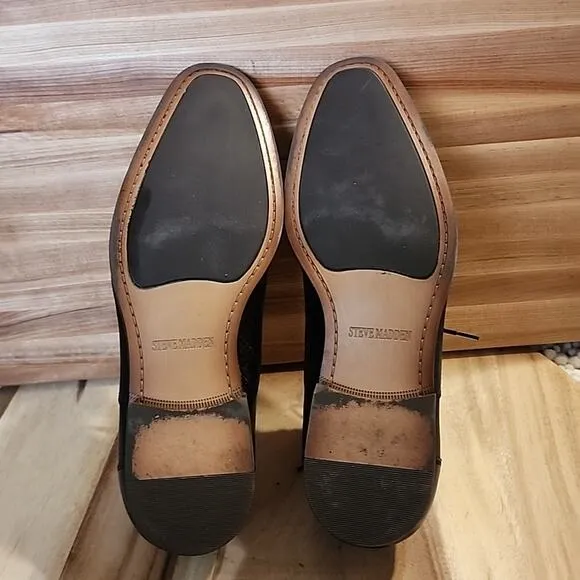 🐉STEVE MADDEN🐉BLACK LEATHER OXFORDS LACE-UP🐉MENS 11.5🐉 IN🐉VERY GUC🐉CLEAN🐉
