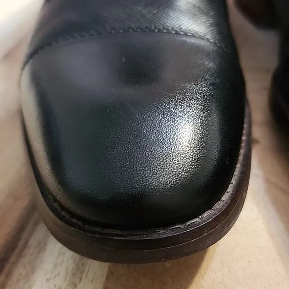 🐉STEVE MADDEN🐉BLACK LEATHER OXFORDS LACE-UP🐉MENS 11.5🐉 IN🐉VERY GUC🐉CLEAN🐉