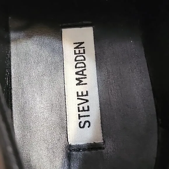 🐉STEVE MADDEN🐉BLACK LEATHER OXFORDS LACE-UP🐉MENS 11.5🐉 IN🐉VERY GUC🐉CLEAN🐉