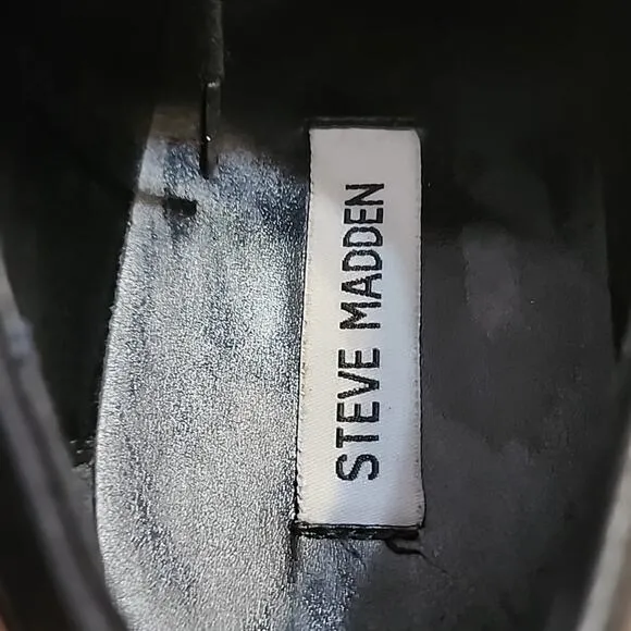 🐉STEVE MADDEN🐉BLACK LEATHER OXFORDS LACE-UP🐉MENS 11.5🐉 IN🐉VERY GUC🐉CLEAN🐉