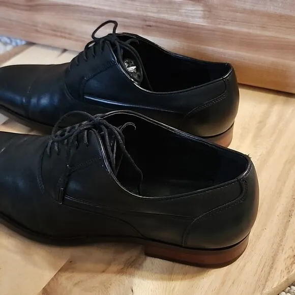 🐉STEVE MADDEN🐉BLACK LEATHER OXFORDS LACE-UP🐉MENS 11.5🐉 IN🐉VERY GUC🐉CLEAN🐉