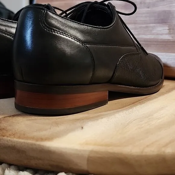 🐉STEVE MADDEN🐉BLACK LEATHER OXFORDS LACE-UP🐉MENS 11.5🐉 IN🐉VERY GUC🐉CLEAN🐉