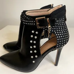 Stiletto Rhinestone Ankle Boots