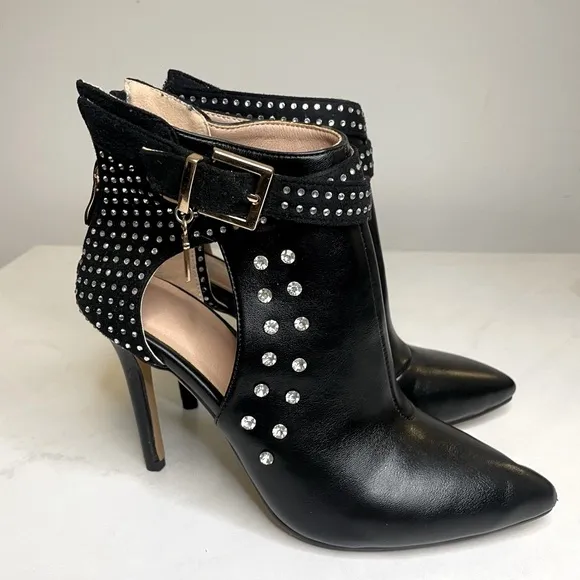 Stiletto Rhinestone Ankle Boots