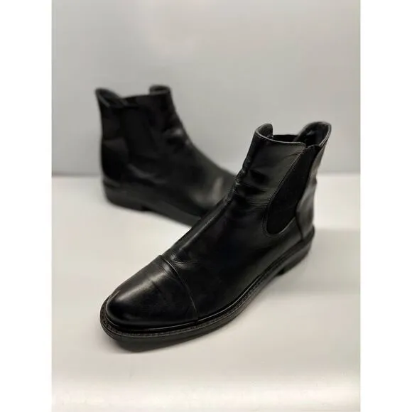 STUART WEITZMAN GOBI CHELSEA WOMEN'S BLACK LEATHER BOOTS SIZE US 6M