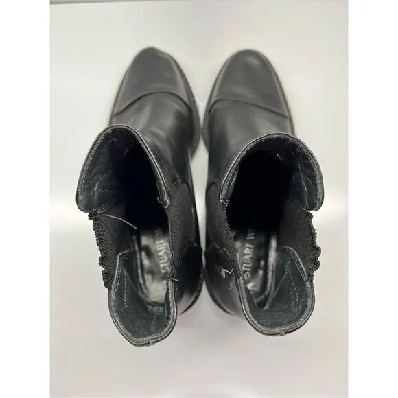 STUART WEITZMAN GOBI CHELSEA WOMEN'S BLACK LEATHER BOOTS SIZE US 6M