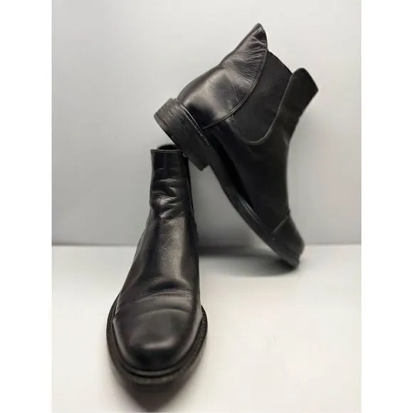 STUART WEITZMAN GOBI CHELSEA WOMEN'S BLACK LEATHER BOOTS SIZE US 6M
