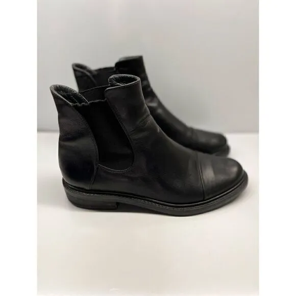 STUART WEITZMAN GOBI CHELSEA WOMEN'S BLACK LEATHER BOOTS SIZE US 6M