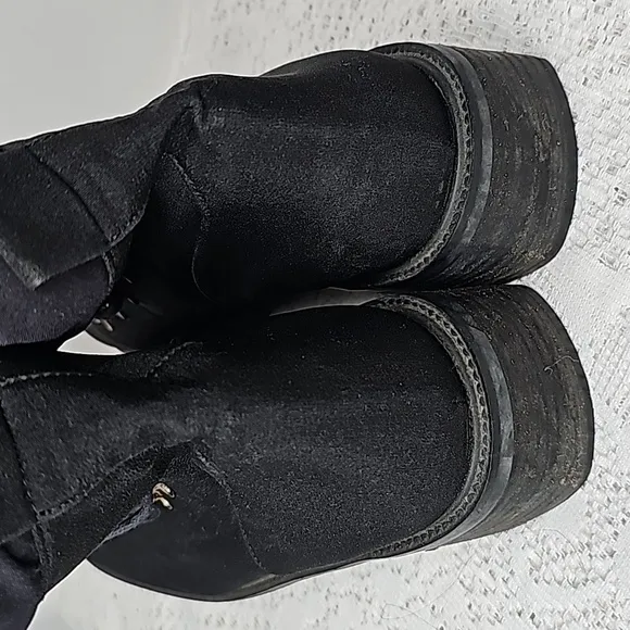 Stuart Weitzman Mila leather gore-tex combat moto motorcycle boots sz 11.5