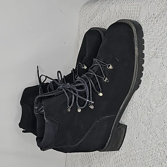 Stuart Weitzman Mila leather gore-tex combat moto motorcycle boots sz 11.5