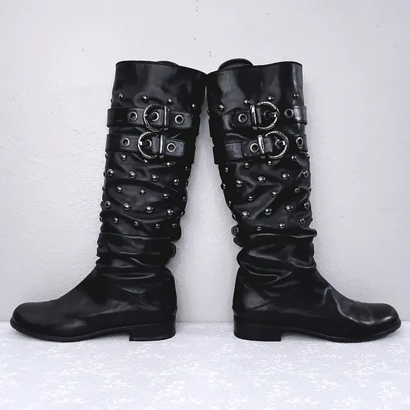 Stuart Weitzman Studded Slouchy Boots US 7.5 M