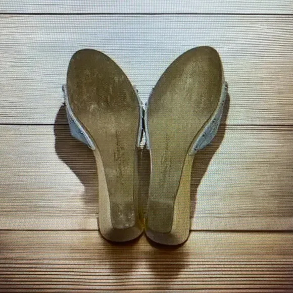 Stylish Blue and Yellow Wedge Sandals