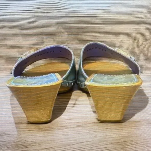 Stylish Blue and Yellow Wedge Sandals