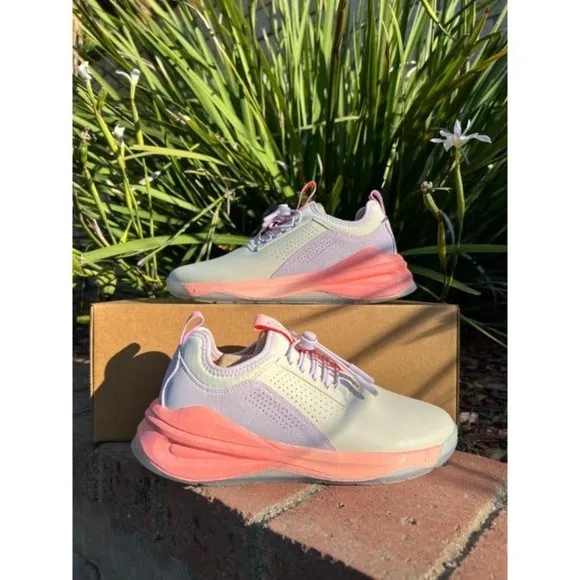 Stylish Pink and White Athletic Shoes