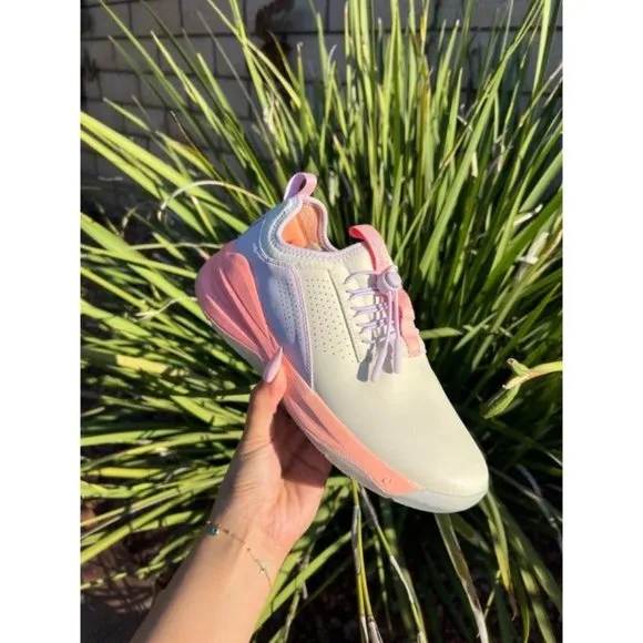 Stylish Pink and White Athletic Shoes