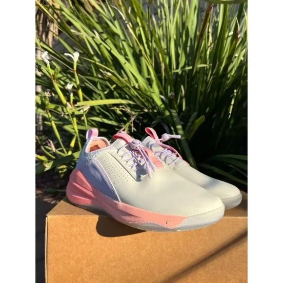 Stylish Pink and White Athletic Shoes