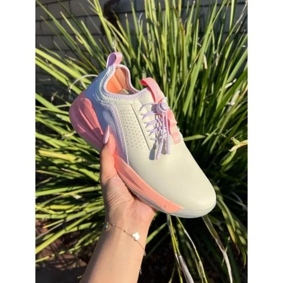 Stylish Pink and White Athletic Shoes