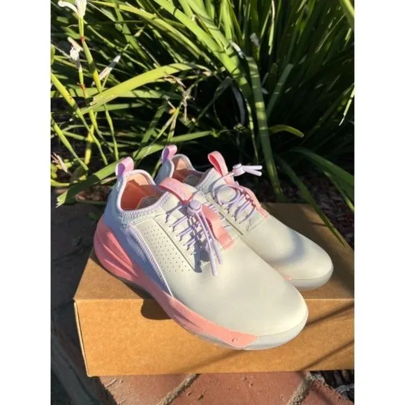 Stylish Pink and White Athletic Shoes