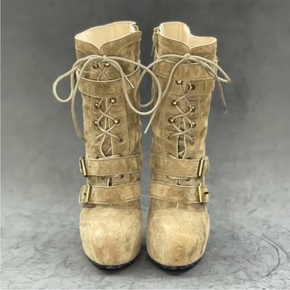 Stylish Tan Suede Women's Ankle Boots