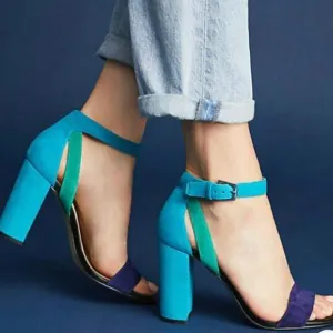 Suede BOTKIER Gianna Size 7 High Heel Shoes, Turquoise, Green, Purple