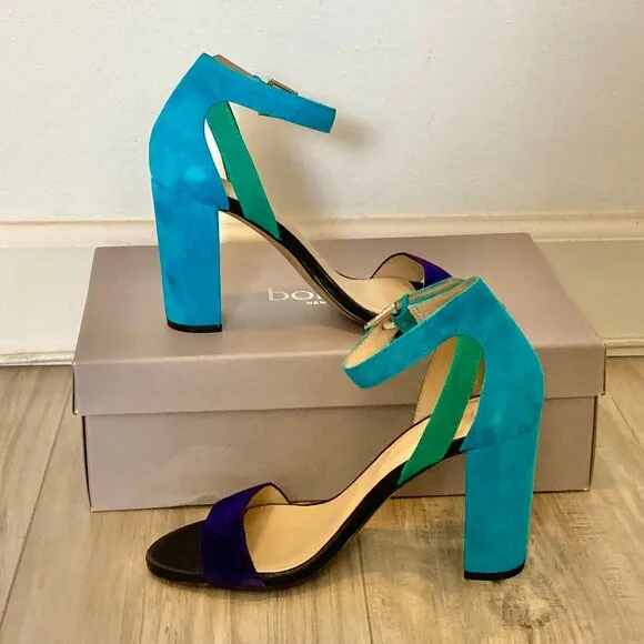 Suede BOTKIER Gianna Size 7 High Heel Shoes, Turquoise, Green, Purple