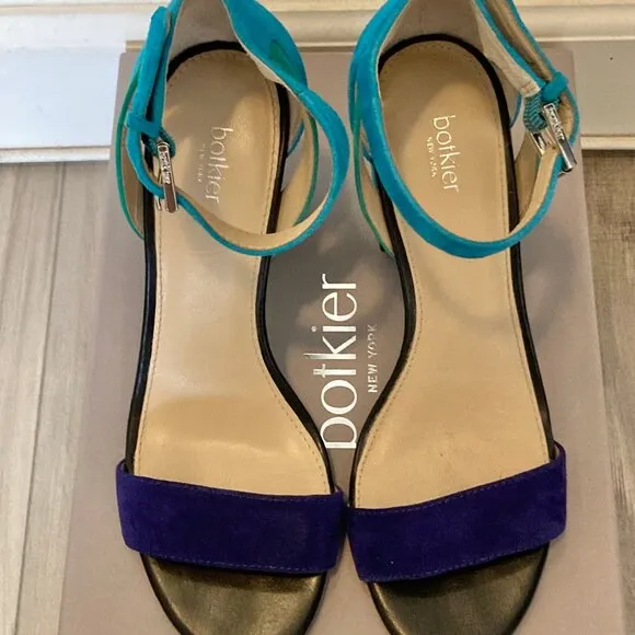 Suede BOTKIER Gianna Size 7 High Heel Shoes, Turquoise, Green, Purple
