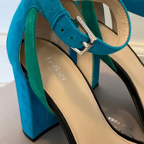 Suede BOTKIER Gianna Size 7 High Heel Shoes, Turquoise, Green, Purple