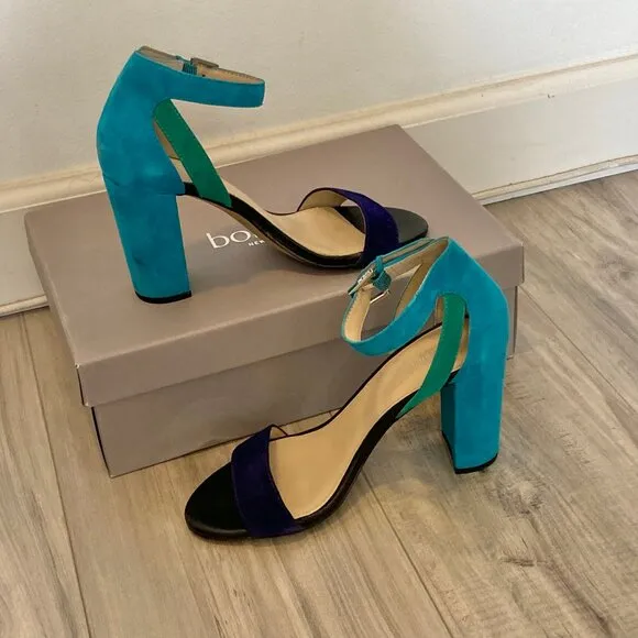 Suede BOTKIER Gianna Size 7 High Heel Shoes, Turquoise, Green, Purple