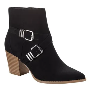 Sun   Stone Women's Elyssaa Pointed Toe Buckle Boots Black Size 5