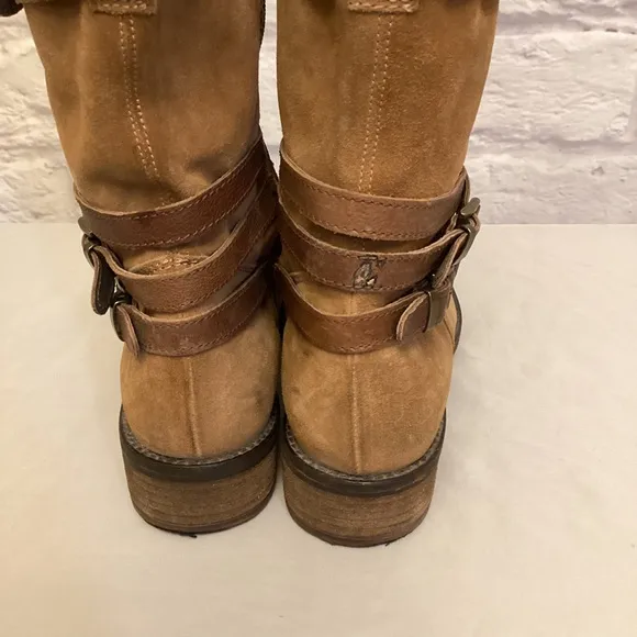 Sundance 10-10.5 (41) Suede Leather Harness Women’s Boots Brown Western Festival