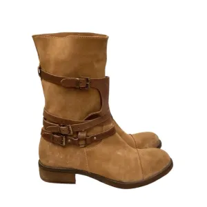 Sundance 10-10.5 (41) Suede Leather Harness Women’s Boots Brown Western Festival