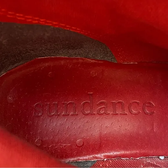 Sundance Etta Red Suede Slouchy Ankle Boots Size 37/ 6.5