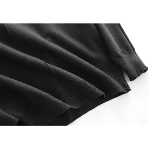 Sweaters and Pullovers Tops for Women Black-2