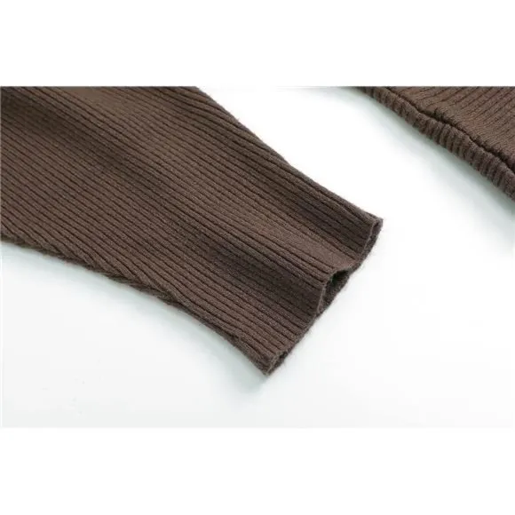 Sweaters and Pullovers Tops for Women Coffee