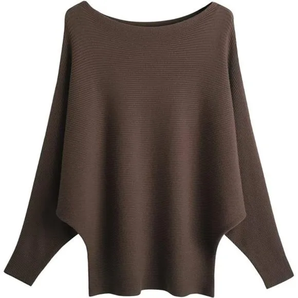 Sweaters and Pullovers Tops for Women Coffee