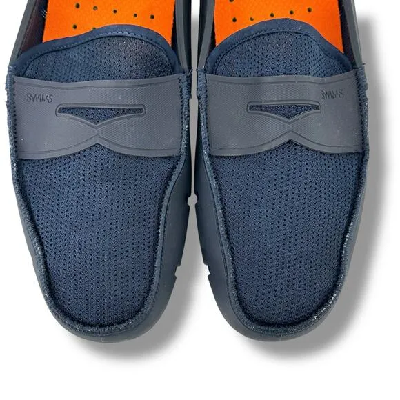 Swims Ultra Light Penny Loafter Washable Boat Deck Shoes Mens Sz 9 Blue Orange