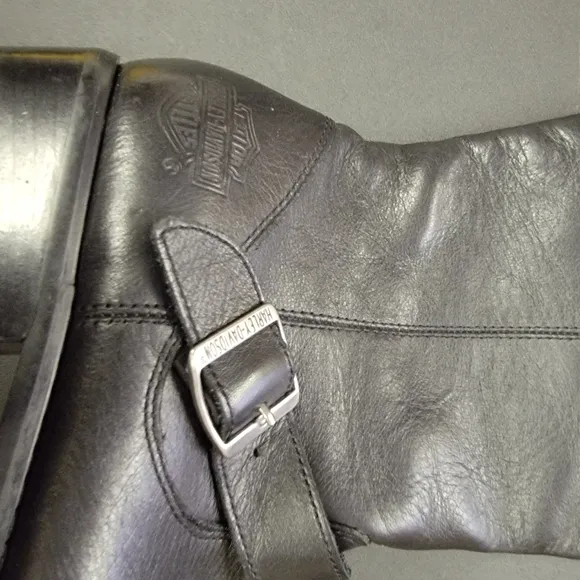 Sz 8 Harley Davidson Boots Motorcycle After-Riding Leather D83671 Zip Tall Women