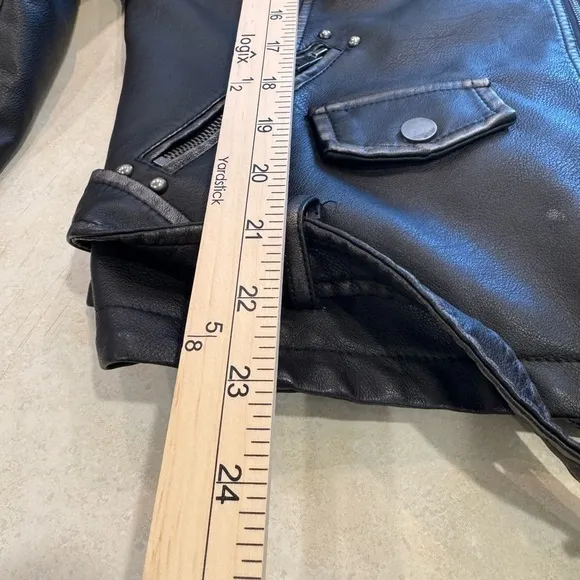 T. Coalition Women’s Faux Leather Studded Moto JacketSize: Medium