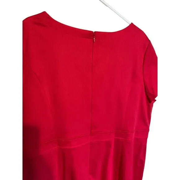 Talbots Dress Womens Size 22WP Petite Sheath Red Pink Back Zip Cap Sleeve NEW