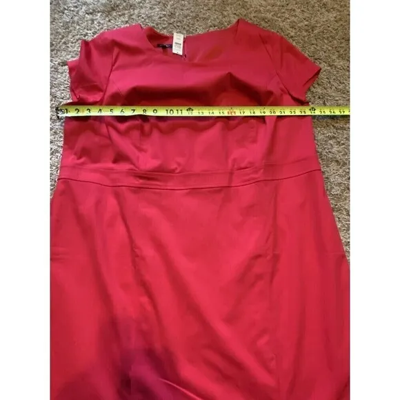 Talbots Dress Womens Size 22WP Petite Sheath Red Pink Back Zip Cap Sleeve NEW