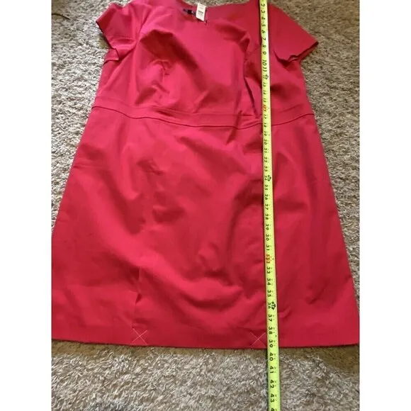 Talbots Dress Womens Size 22WP Petite Sheath Red Pink Back Zip Cap Sleeve NEW