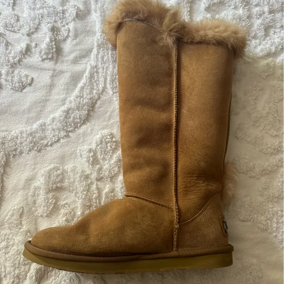 Tall Shearling Boots Size9 Ladies Nordic Australia Luxe Collective Tan Suede