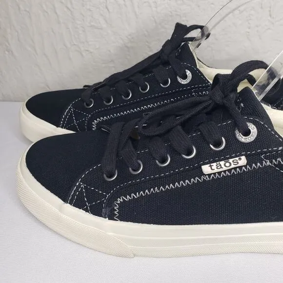 Taos Plim Soul Sneaker Womens Size 8 Black Canvas Low Comfy Walking Shoes