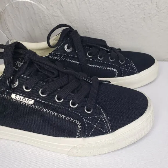 Taos Plim Soul Sneaker Womens Size 8 Black Canvas Low Comfy Walking Shoes