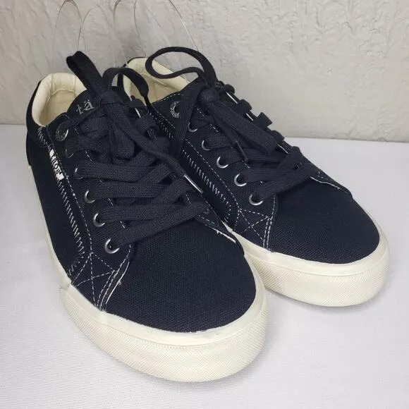 Taos Plim Soul Sneaker Womens Size 8 Black Canvas Low Comfy Walking Shoes