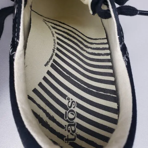 Taos Plim Soul Sneaker Womens Size 8 Black Canvas Low Comfy Walking Shoes